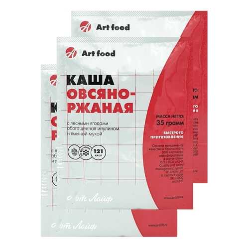 Каша овсяно-ржаная Art Life с лесными ягодами 3 шт по 35 г в Ариант