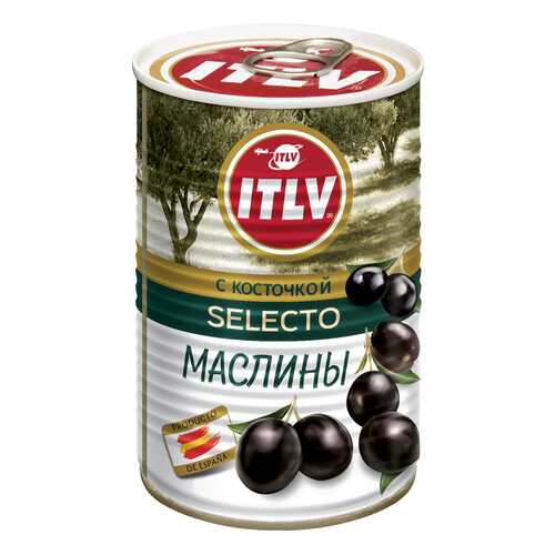 Маслины ITLV черные с косточкой 425 г в Ариант