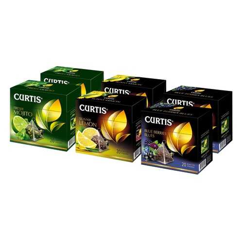 Набор чая Curtis Fresh Mojito, Sunny Lemon, Blue berries blues ассорти 6*20 пирамидок в Ариант