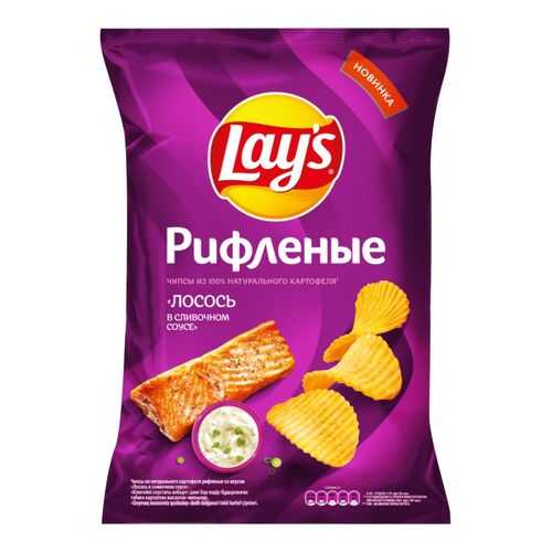 Чипсы Lay's рифленые из натурального картофеля лосось в сливочном соусе 150 г в Ариант