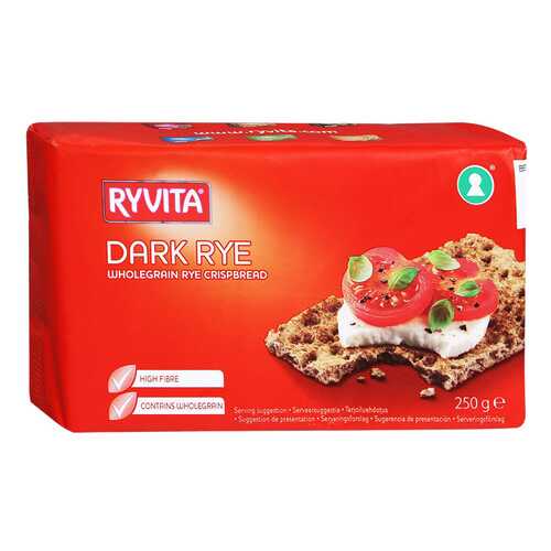 Хлебцы Ryvita ржаные из цельного зерна dark rye 12 штук в Ариант