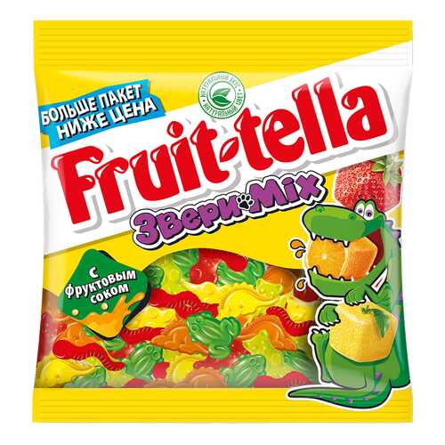 Мармелад Fruit-tella звери mix жевательный с натуральным фруктовым соком 150 г в Ариант