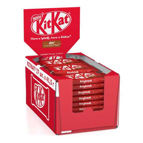 Молочный шоколад KITKAT с хрустящей вафлей 27 шт по 41.5 г в Ариант