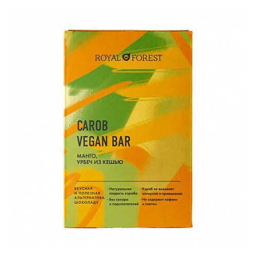 Шоколад Carob Vegan Bar Манго, урбеч из кешью Royal Forest 50 г в Ариант