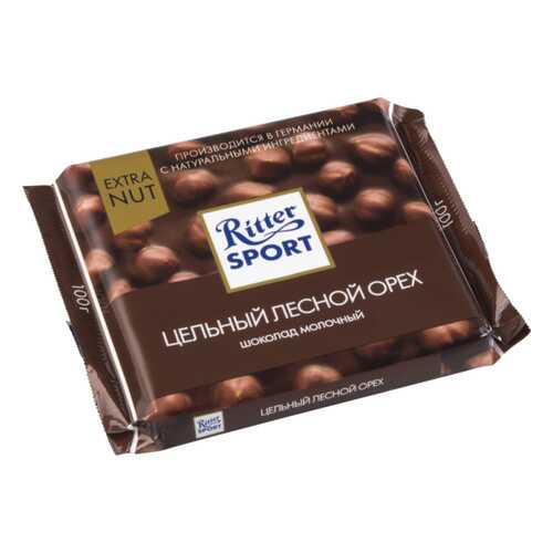 Шоколад молочный Ritter Sport extra nut цельный лесной орех 100 г в Ариант