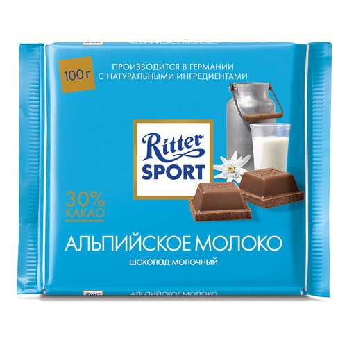 Шоколад молочный Ritter Sport с альпийским молоком и начинкой из шоколадного мусса 100 г в Ариант