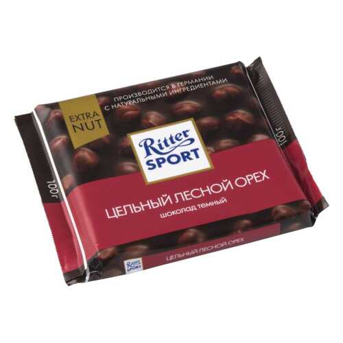 Шоколад тёмный Ritter Sport extra nut цельный лесной орех 100 г в Ариант