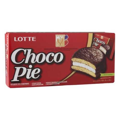 Пирожное choco pie Lotte в шоколаде 168 г в Ариант