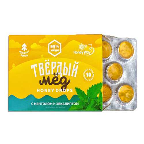 Карамель Твердый мед медовая со вкусом ментола и эвкалипта 30 г в Ариант